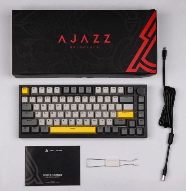 Клавіатура AJAZZ AK820 Black-Yellow Ігрова Дротова Механічна
