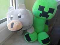 2 maskotki minecraft creeper i piesek wolf