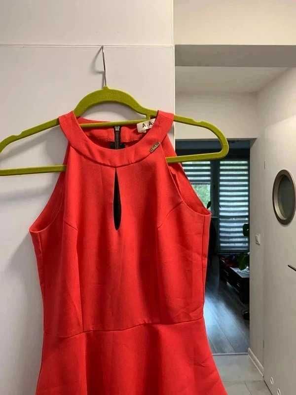 Sukienka charlotte fashion asymetryczna czerwona 34 XS