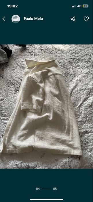 Camisa de linho beje da zara