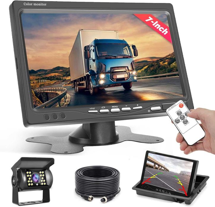 Nowa Kamera Cofania z Osłoną i Monitorem Wyświetlaczem 7" Przewód 10m