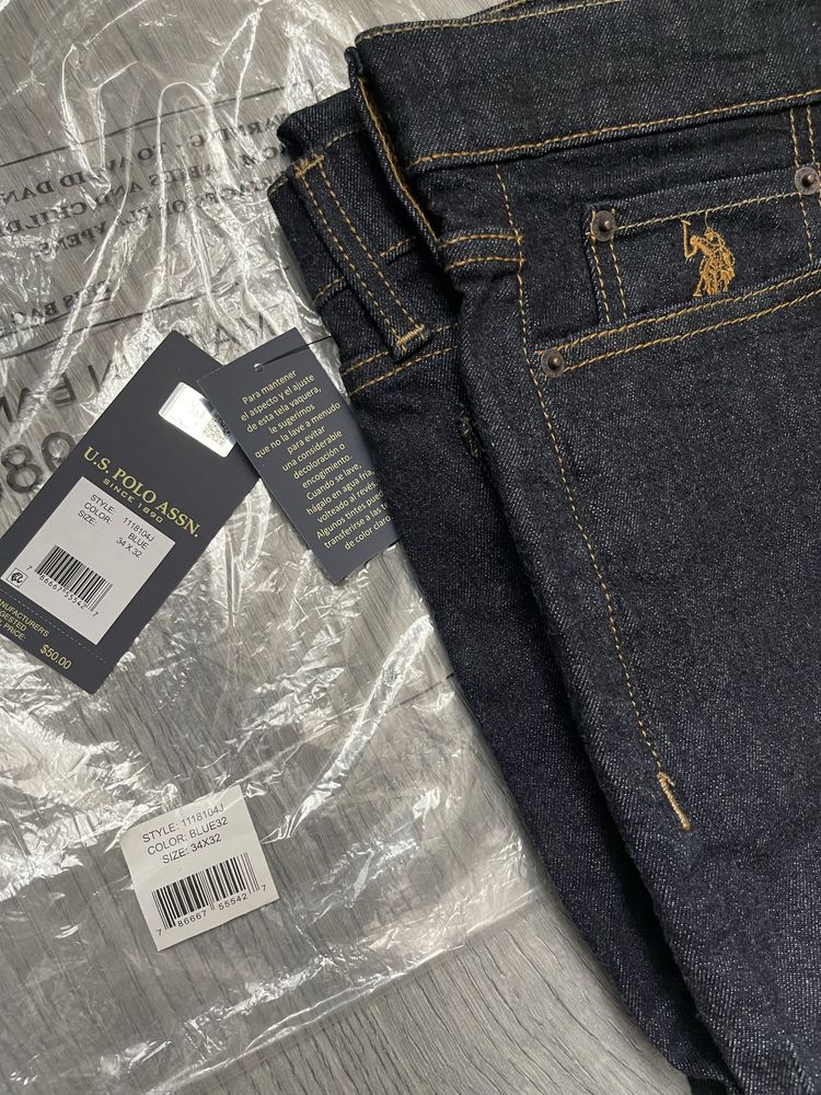 Чоловічі джинси, U.S. Polo ASSN, розмір 34, НОВІ, ОРИГІНАЛ.