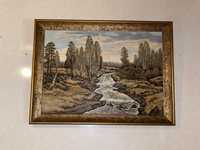 Stary obraz na ściane 104x78 krajobraz natura pejzaż 1958