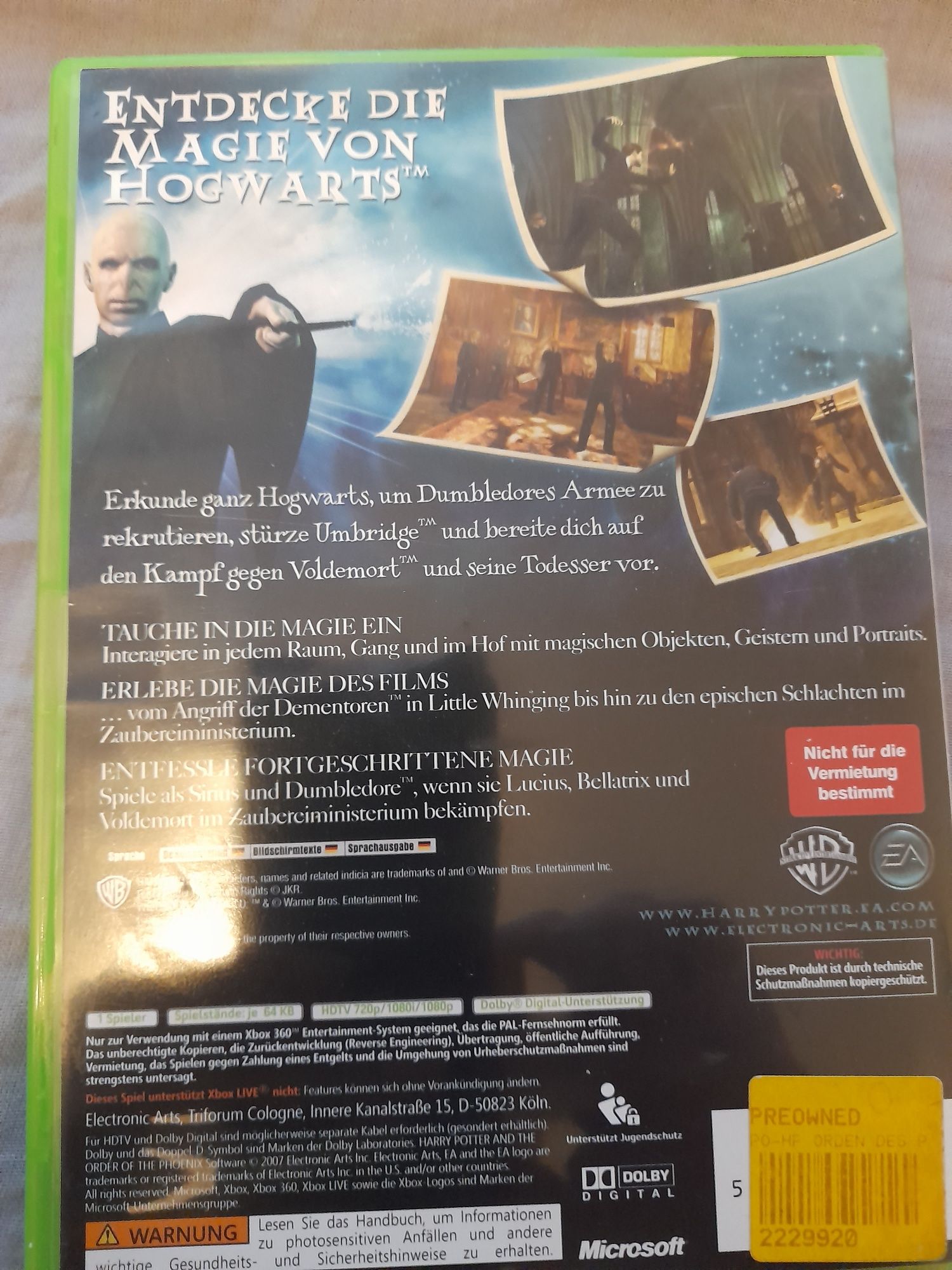 HARRY POTTER zakon Feniksa Xbox 360