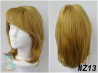 Promocja Obniżka Krótka żółta złota peruka z grzywką cosplay wig blond