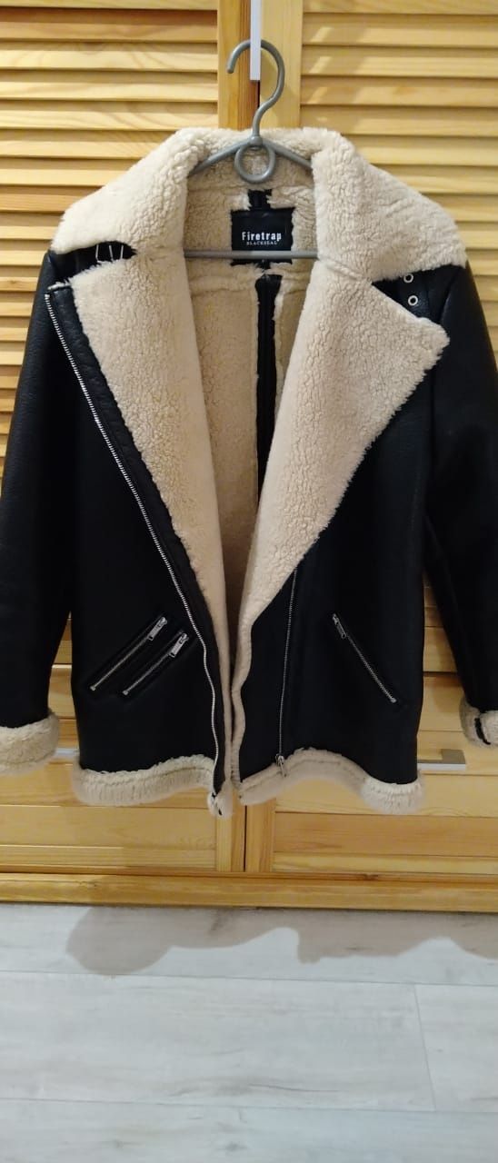Стильная зимняя женская куртка дубленка Firetrap из PU кожи