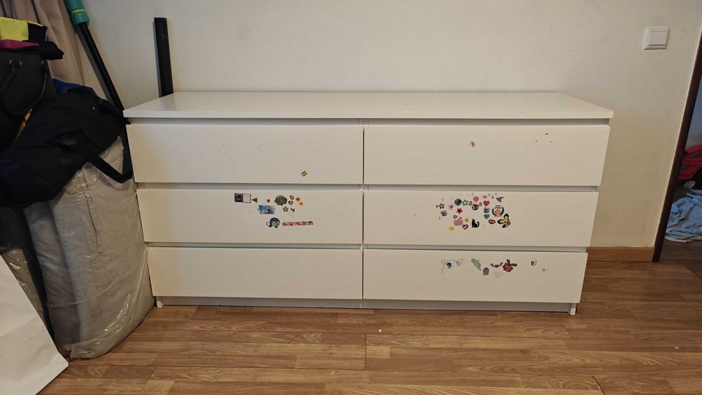 Cómoda MALM com 6 gavetas