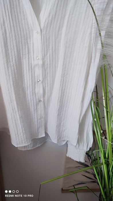 Biała bluzka damska koszula oversize