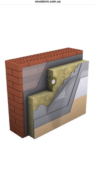 Утеплювач 80кг/м³ Новотерм 50мм/100мм минвата утеплитель вент фасад