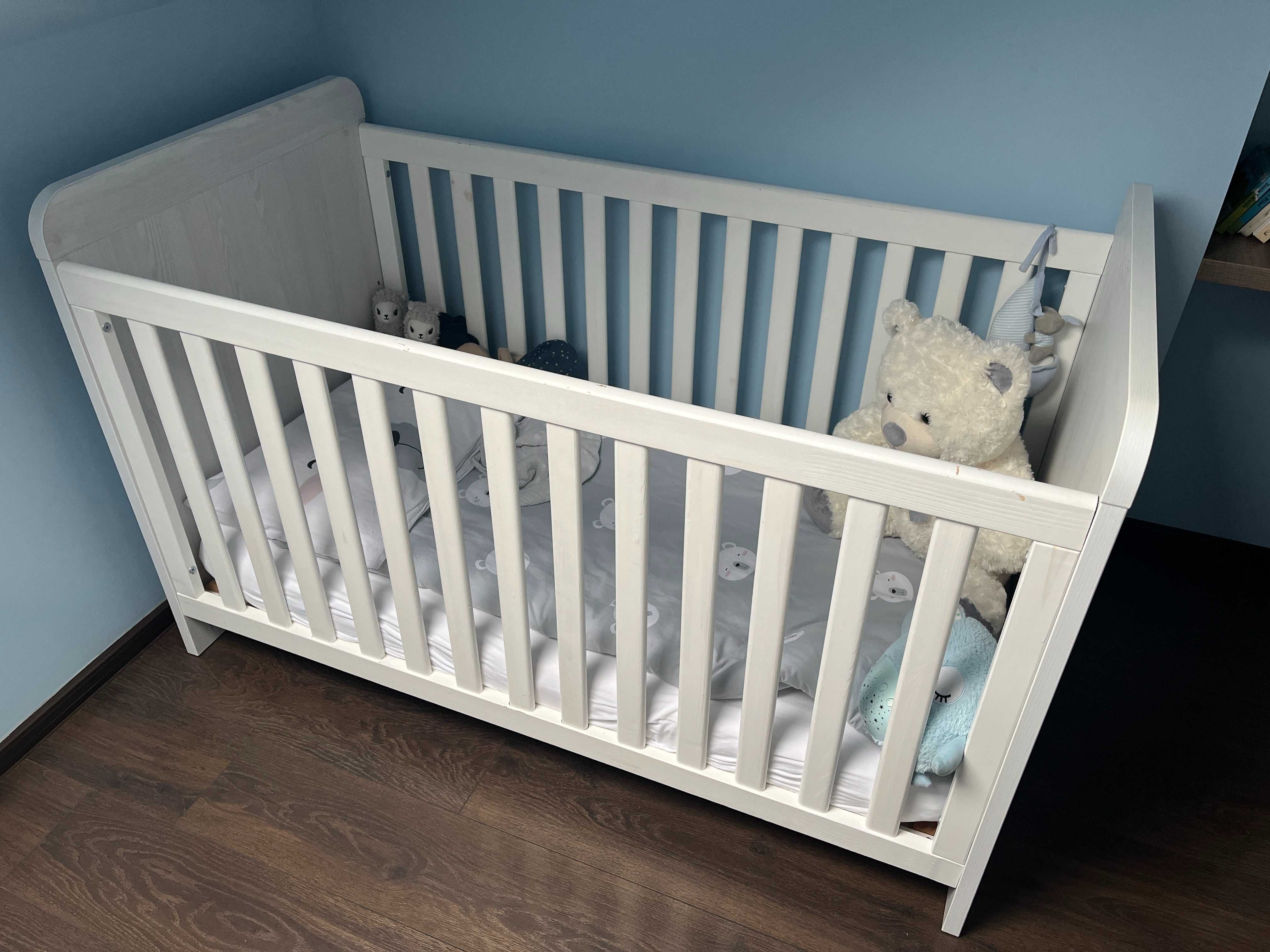 Łóżeczko dziecięce Luca Baby 70x140 modrzew +materac +komplet pościeli