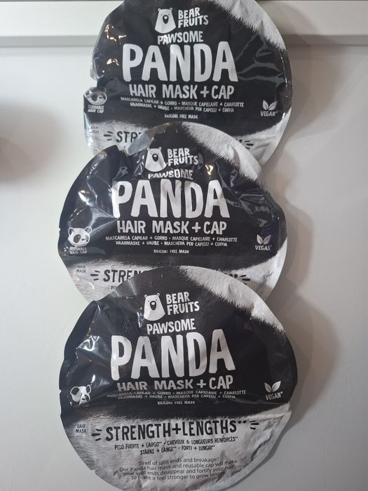 Zestaw 3szt. maseczek do włosów z czepkiem