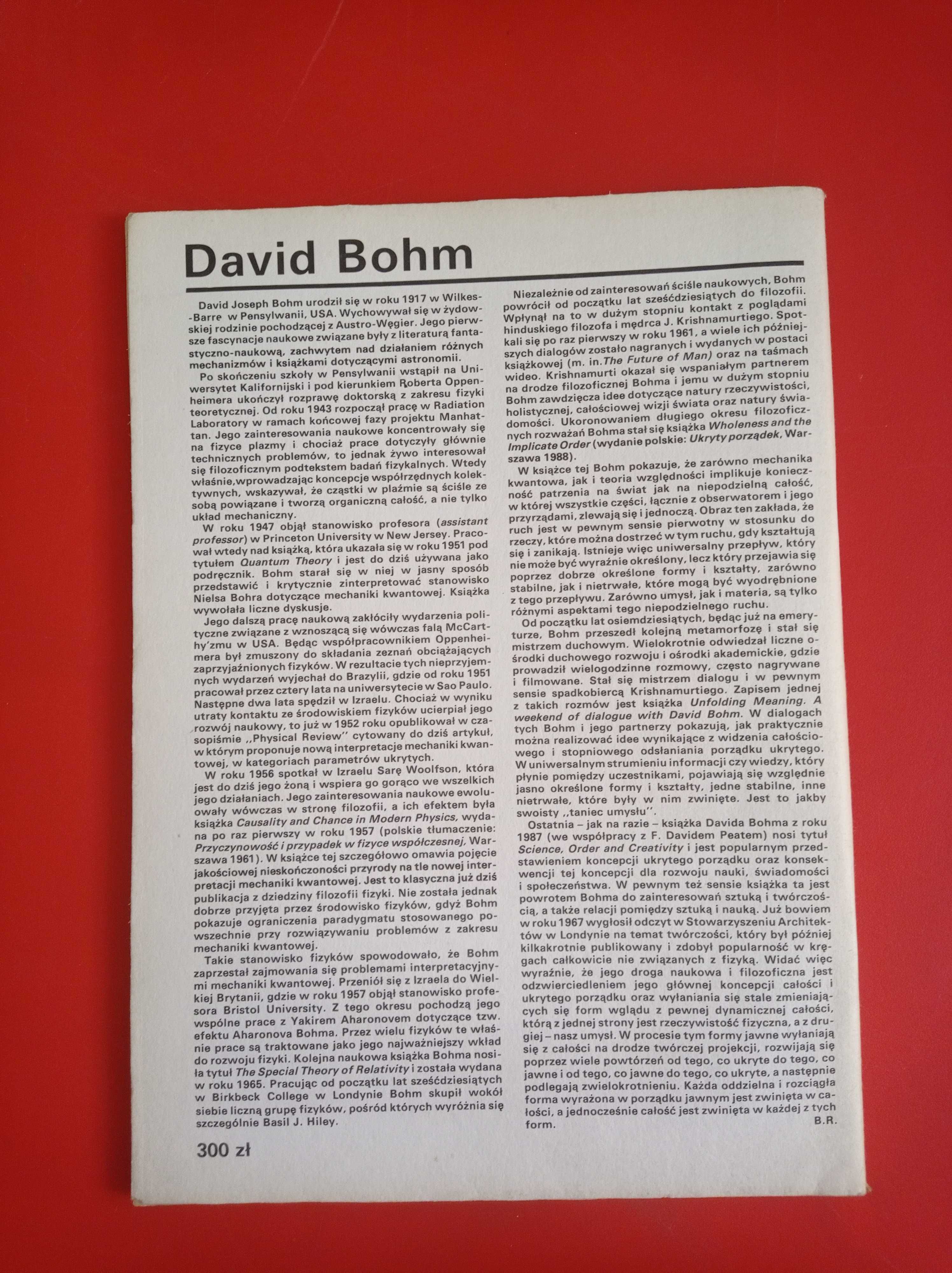 Nowe książki, nr 7 lipiec 1989, David Bohm