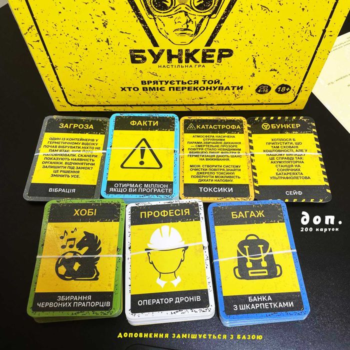Бункер настільна гра Українською | Бункер 3.1 дискусійна гра + ДОП