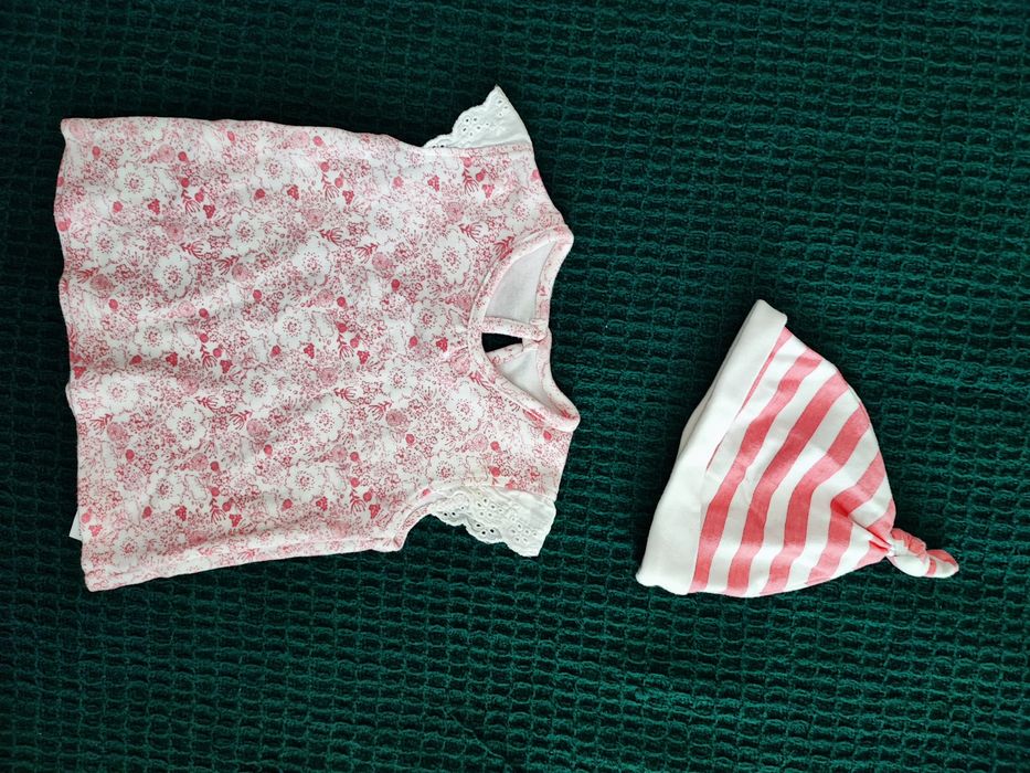 Mega duży kolorowy zestaw ubranek dla dziewczynki rozmiar 62/68