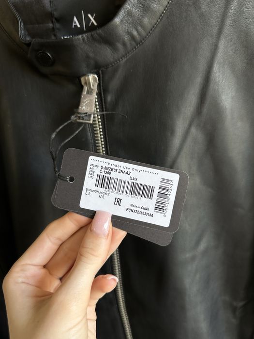 Кожаная куртка Armani Exchange (A|X) Blouson Jacket кожанка L size Л