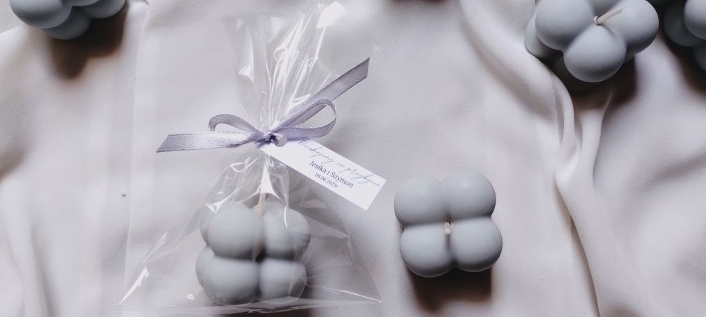 Świeczki mini bubble podziękowania dla gości ślub wesele urodziny itp