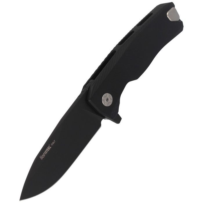 Nóż składany LionSteel ROK Black Aluminium, Black M390 by Molletta