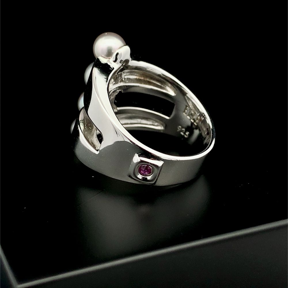 Pierścionek ELLE Jewellery, perły, srebro 925, pallad