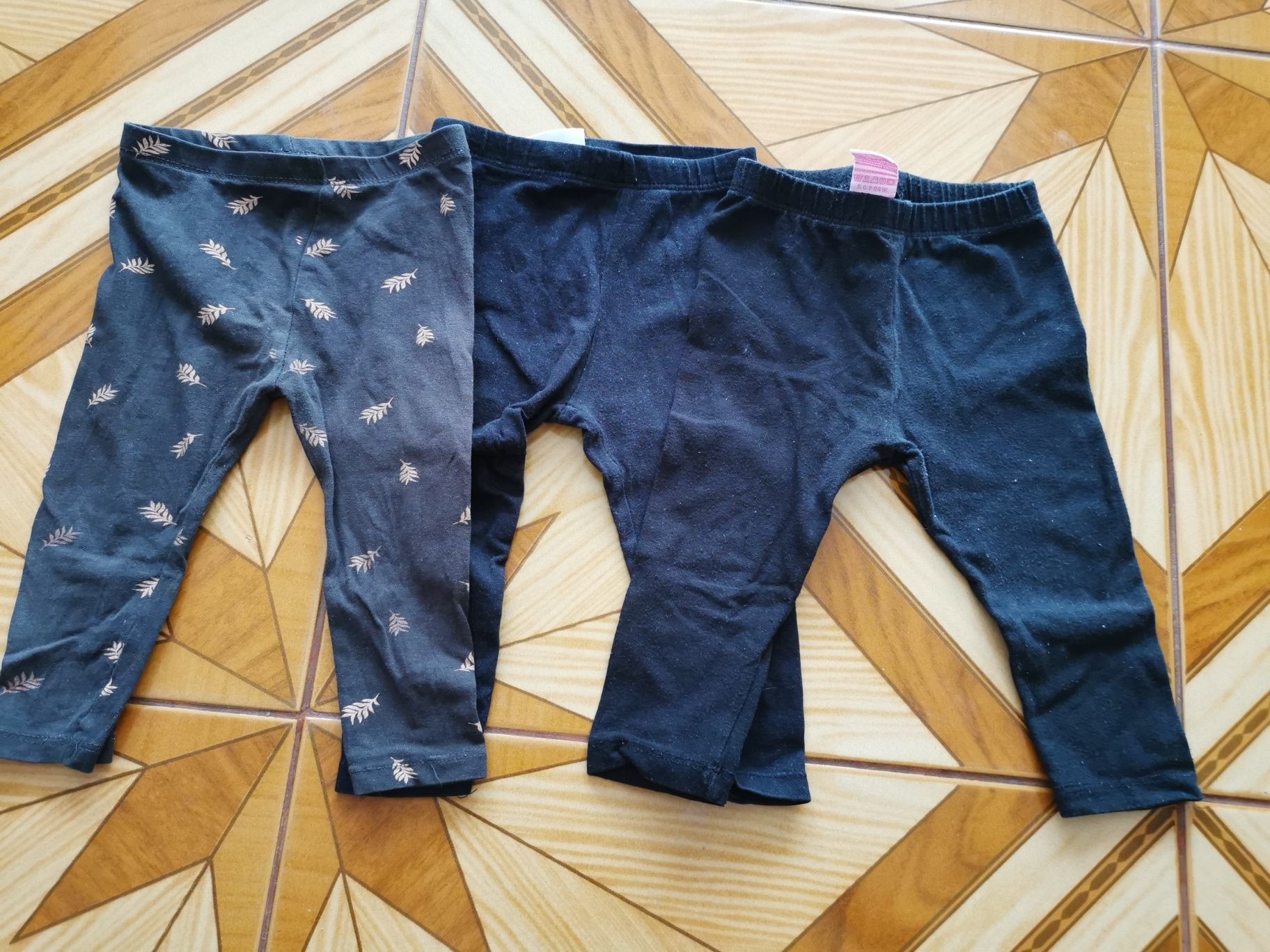 Czarne legginsy 3pak,zestaw 80