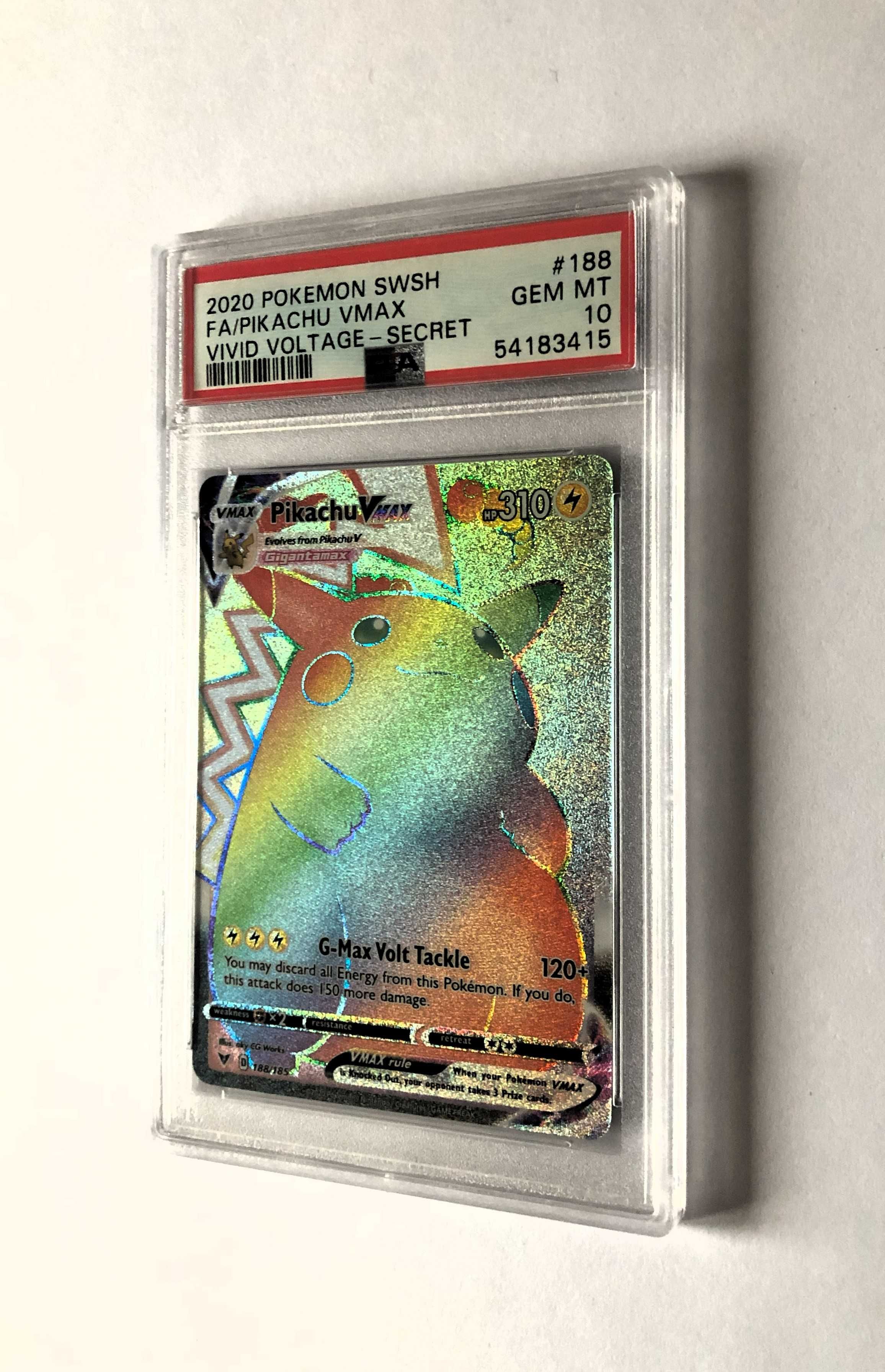 PSA 10 Pokemon Pikachu VMAX 2020 SWSH Vivid Voltage 188/185 Secret FA