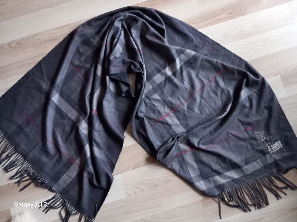 Oryginalny szalik duży burberry kaszmir