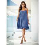 bonprix niebieska luźna sukienka mini falbana oversize 44-46