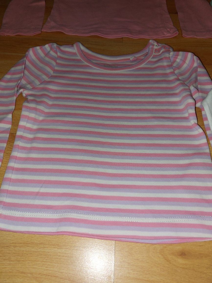Zestaw 4 sztuk bluzek na dlugi rękaw dla dziewczynki 74 cm