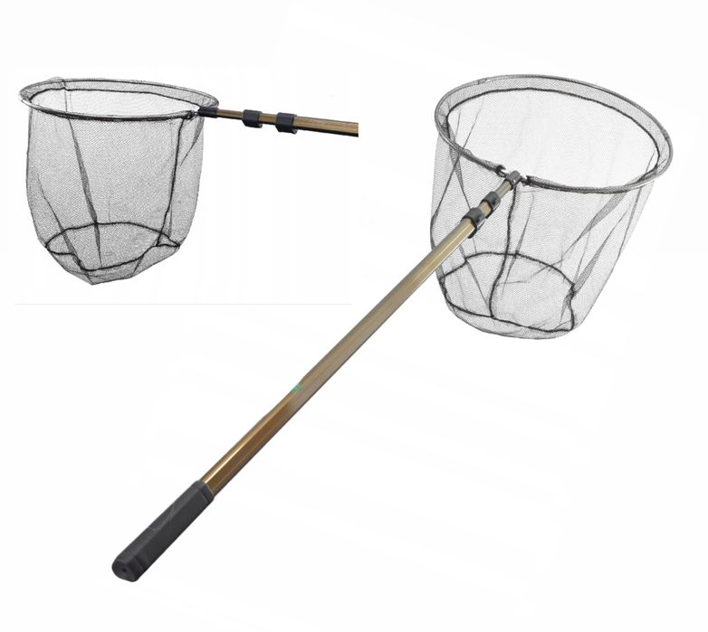 Podbierak Wędkarski Karpiowy Okrągły z Siatką Łowienia Ryb Prezent