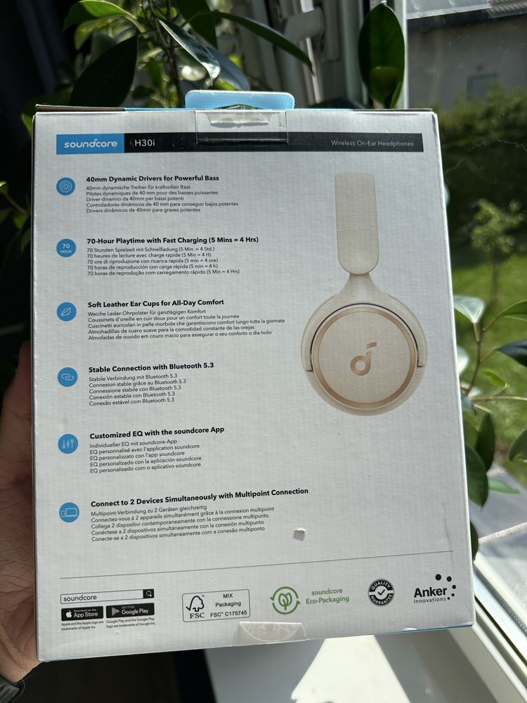 Słuchawki bezprzewodowe Soundcore H30i Nauszne Bluetooth 5.3 białe