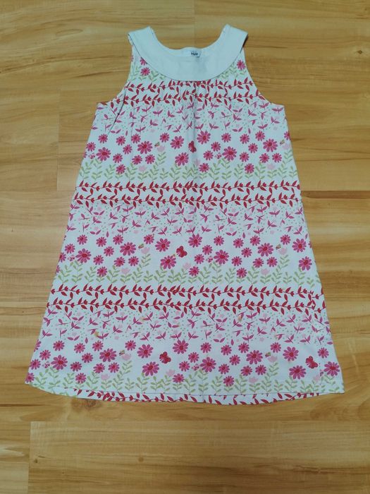 Bawełniana sukienka na ramiączka 122/128 H&M kwiatki