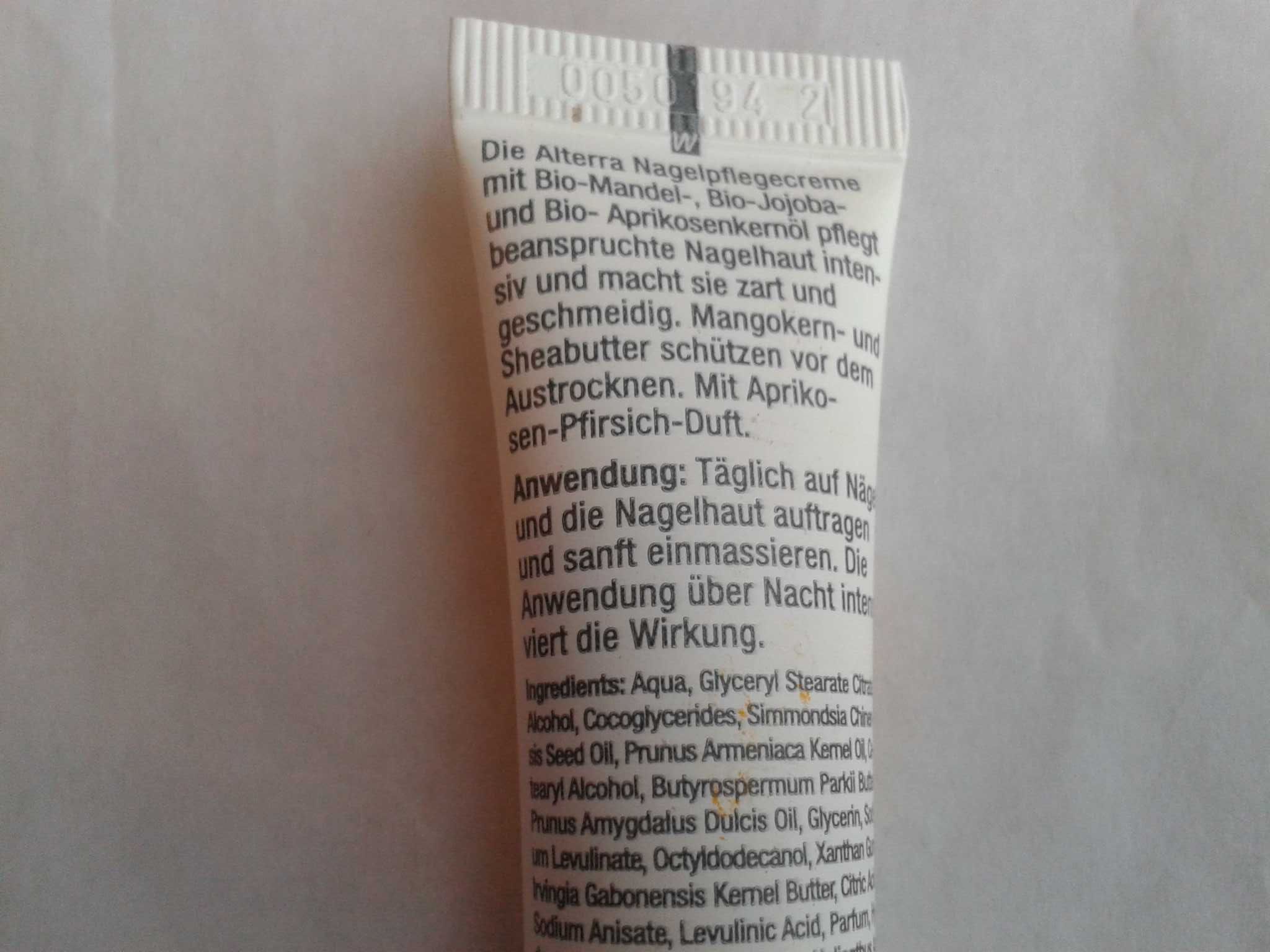 ALTERRA Krem do pielęgnacji paznokci BIO vegan 15 ml z Niemiec
