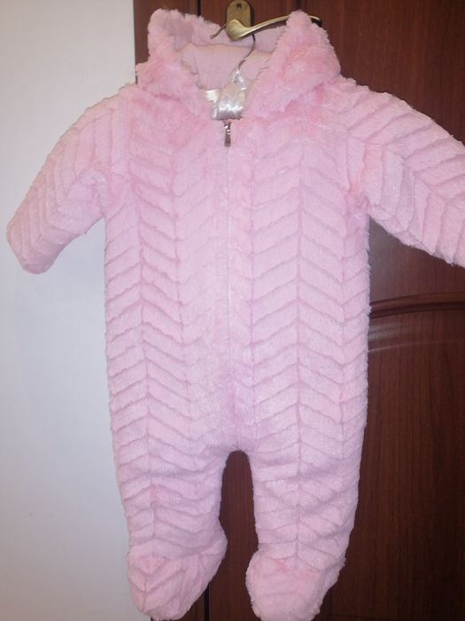 Деми теплый меховый комбинезон комбез тедди комбiнезон шубка демiсезон