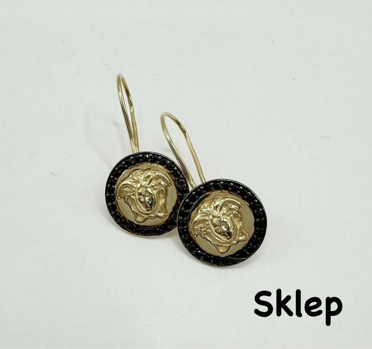 Złote Kolczyki Versace Wiszące Pr.585 NOWE