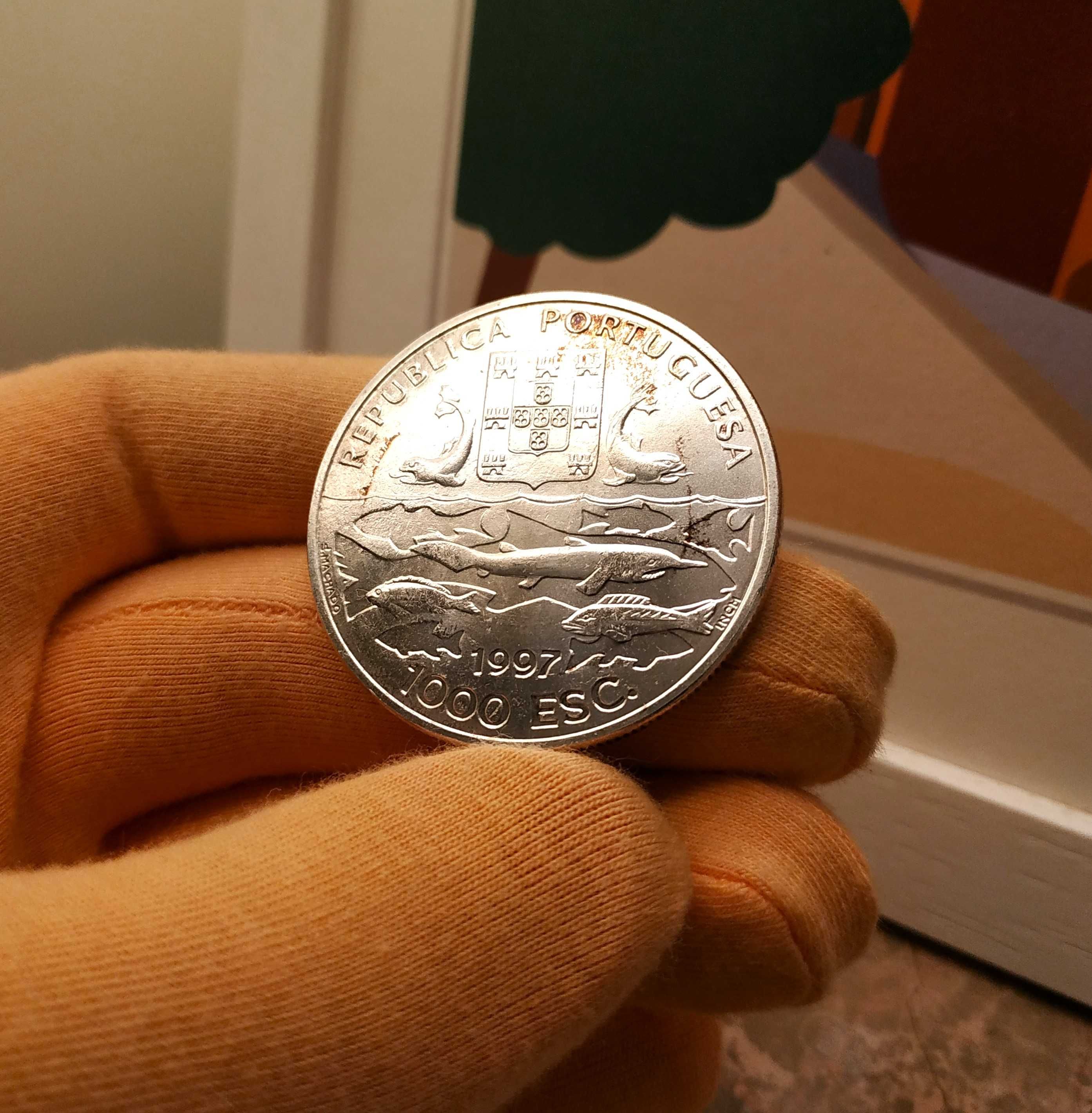 Moeda Portugal 1000 escudos 1997 Exp.Oceanográfica