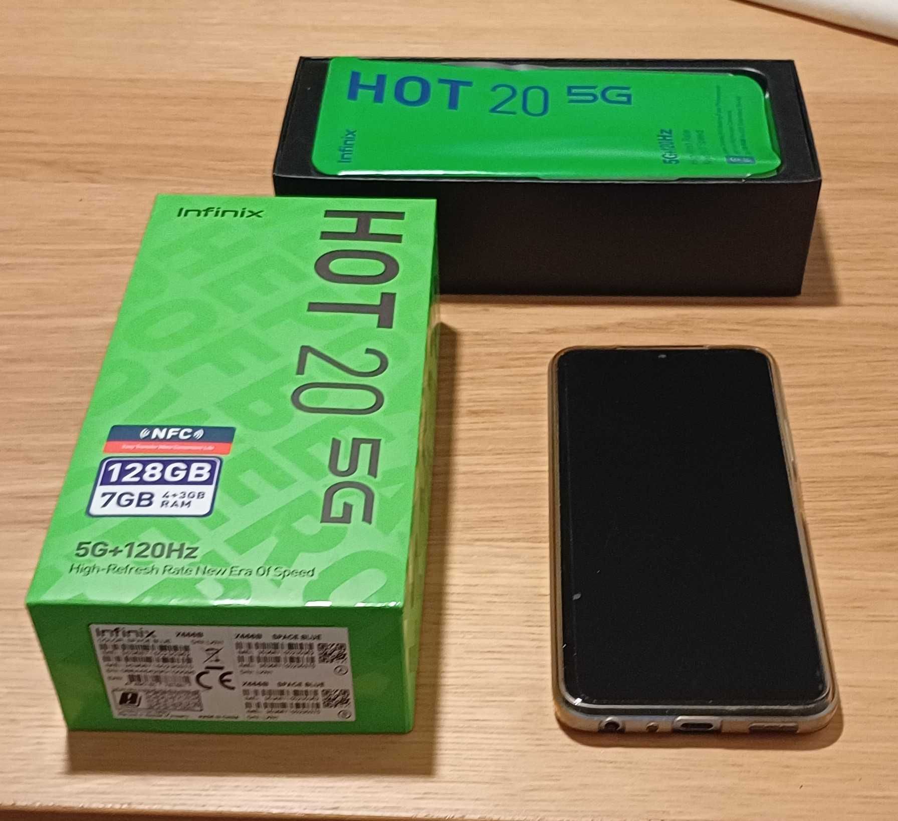 Infinix HOT 20 5G – Smartfon 5G kabel etui instrukcja pudełko