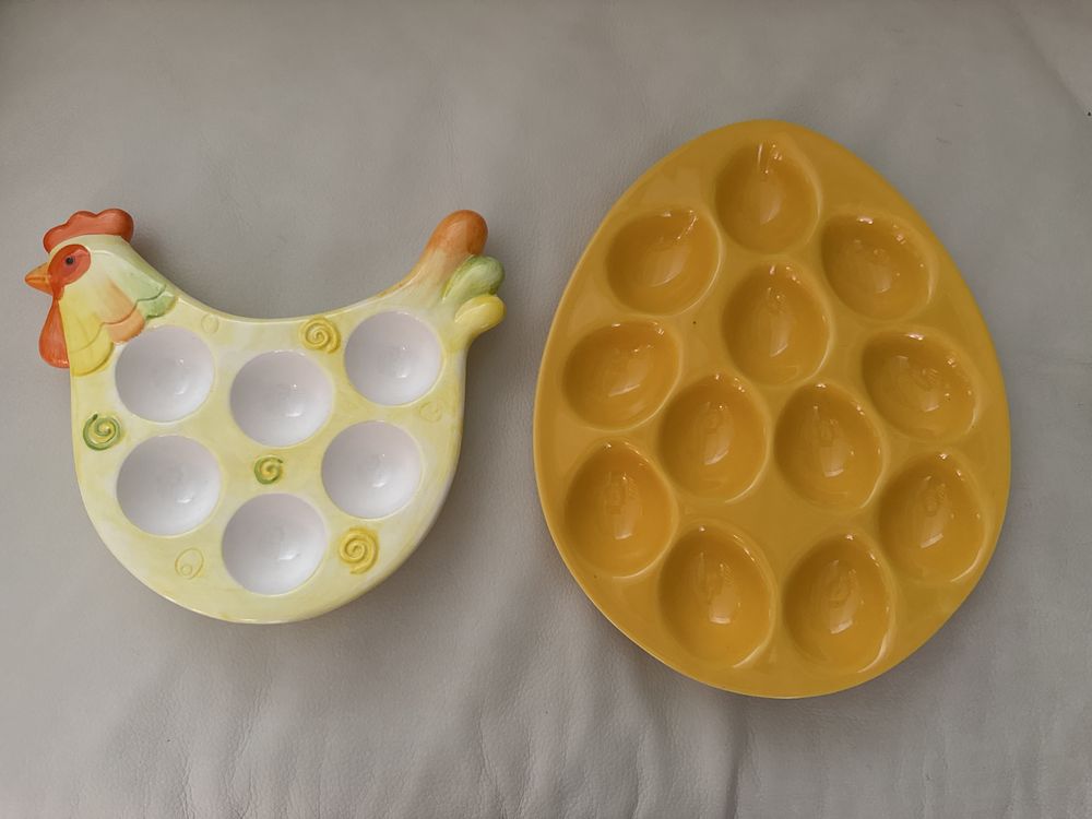 Home&you talerz na jajka z ceramiki kurka i jajko ceramiczne