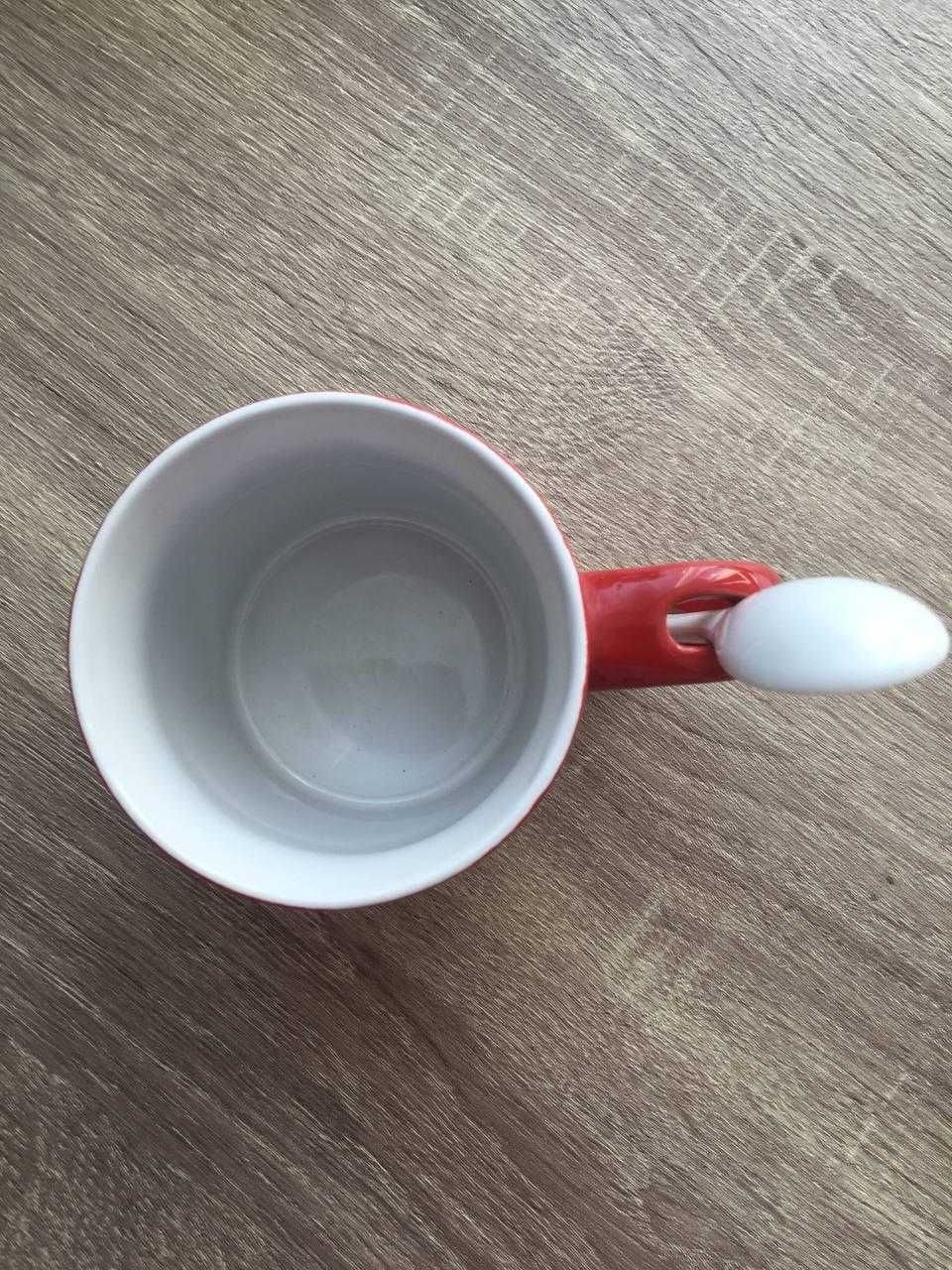 Кружка (чашка) с ложечкой керамика, дизайн Бельгия