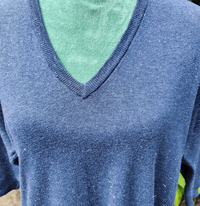 Granatowy sweter bluzka Mango S 35 M 38 oversize granat bawełna