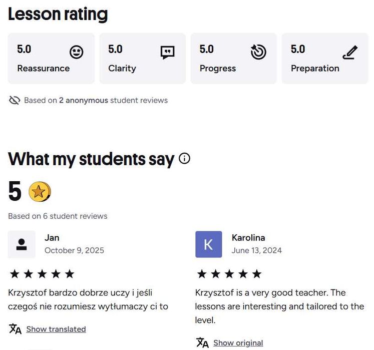 Korepetycje z języka angielskiego (Online)