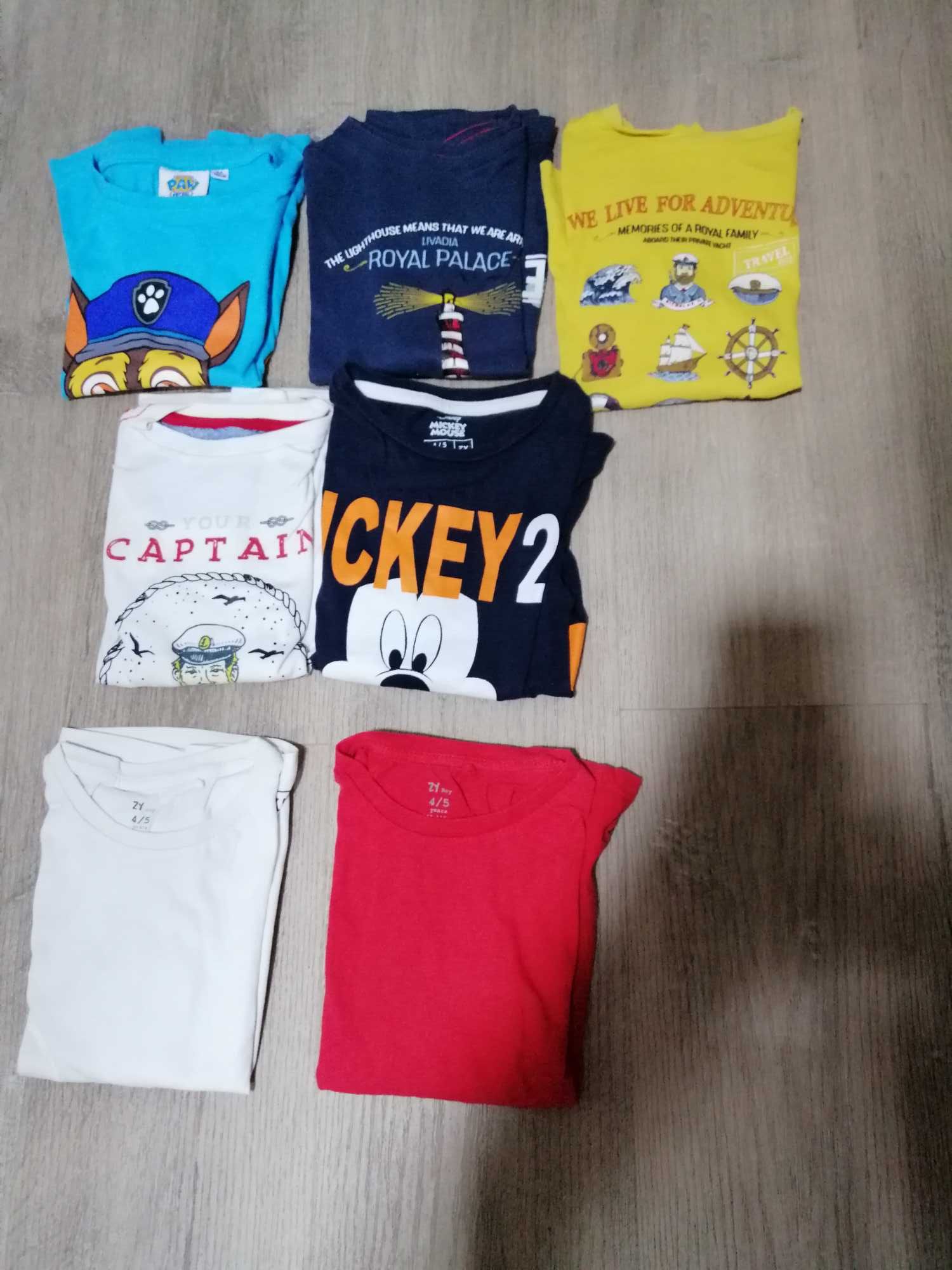 Lote 7 t-shirts manga comprida, Zippy, 4-5 anos