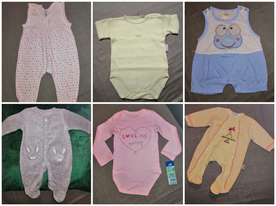 NoWe Ubranka dla dziecka. Noworodka. Zestaw 5sztuk. Rozmiar 56