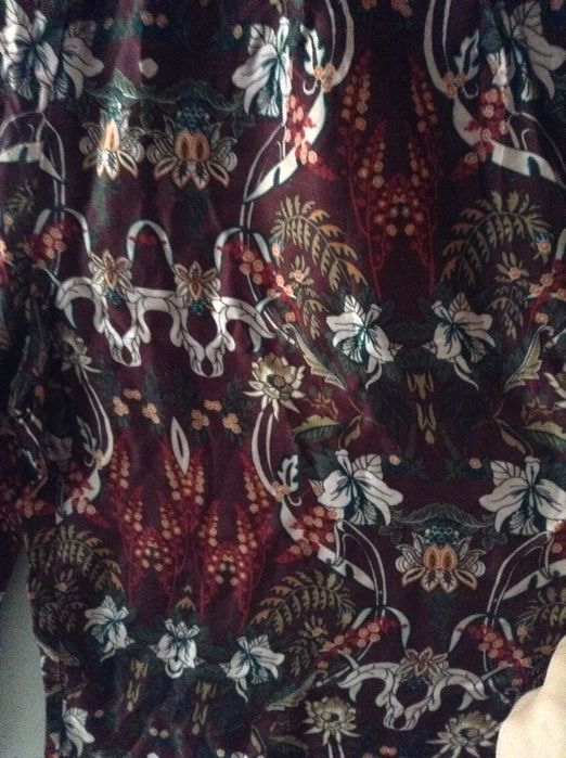 Calças seda padrão floral Massimo Dutti