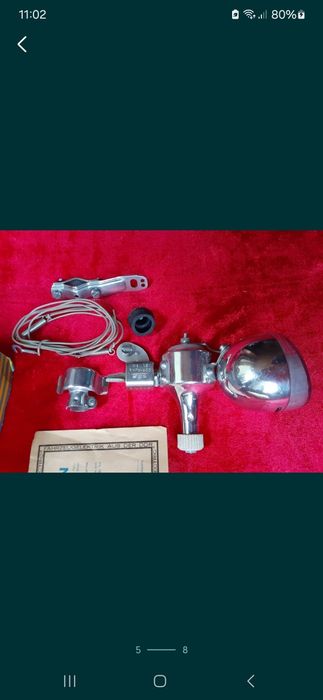 Lampa Fer z dynamem DDR prl nowy zestaw z epoki