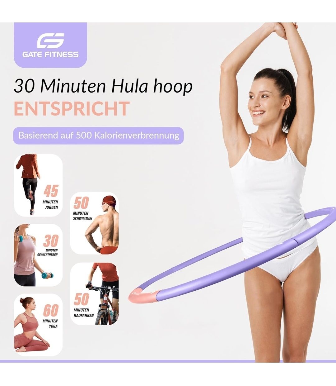 Hula hoop smart Gate fitness fiolet.