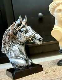 Estatueta Cavalo Ferro Forjado cabeça Western Decoração