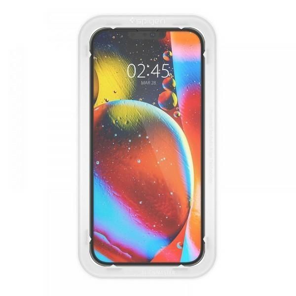 Szkło Hartowane Spigen Alm Glass Fc do iPhone 13/13 Pro - Czarna Ramka