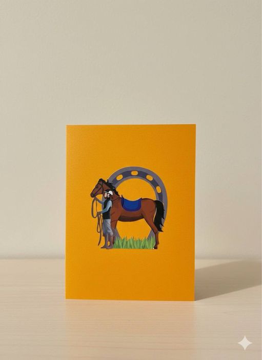 Колекційна листівка для любителів коней, вершників та жокеїв
