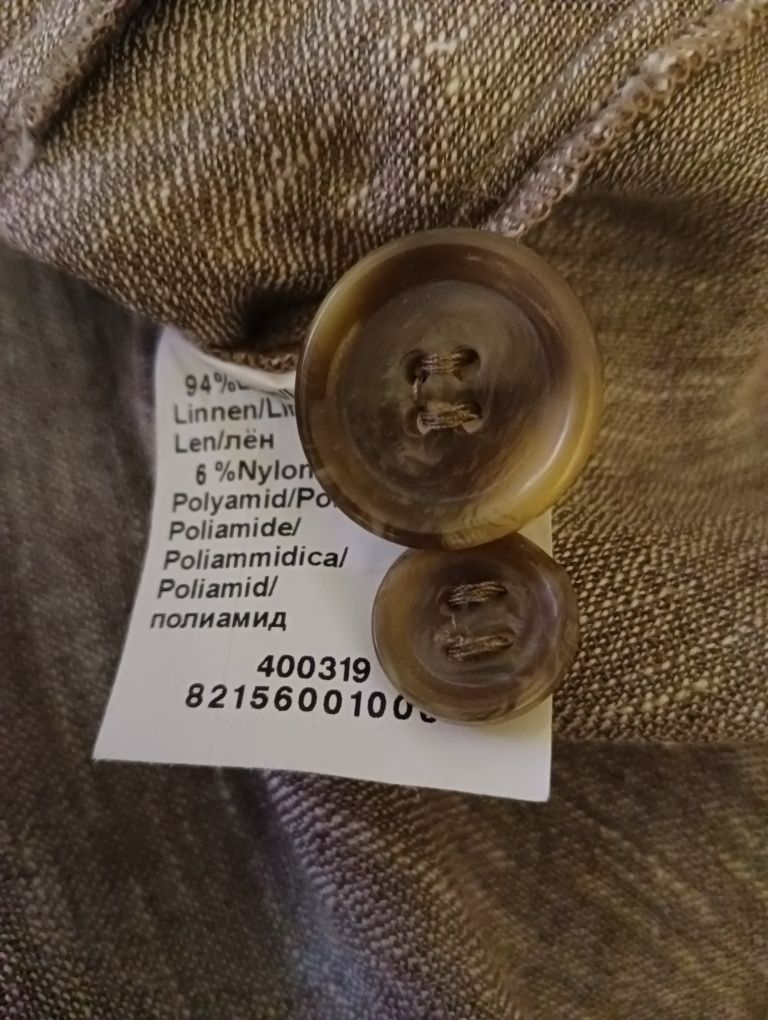 Lekki beżowy stylowy lniany zakiecik