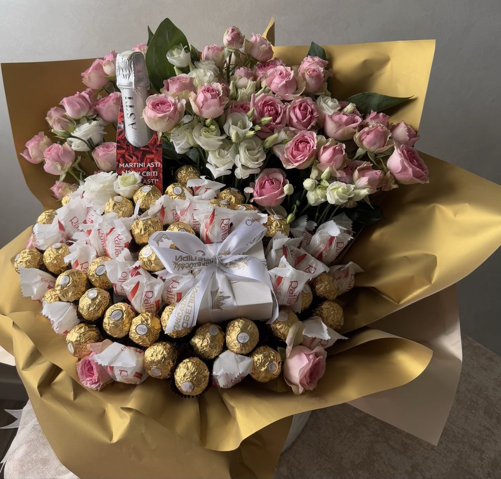 Їстівні мясні букети квіткові композиції подарунки