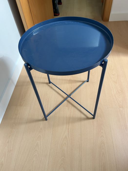 GLADOM Mesa cabeceira/apoio/tabuleiro, azul, 45x53 cm
